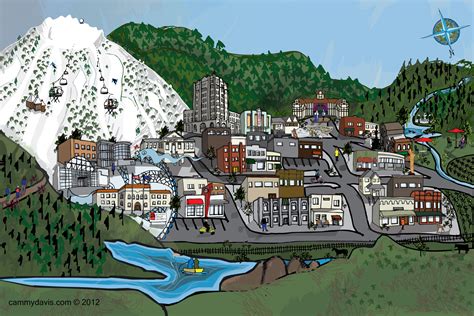 Artistic Map Ashland Oregon Cammy Davis