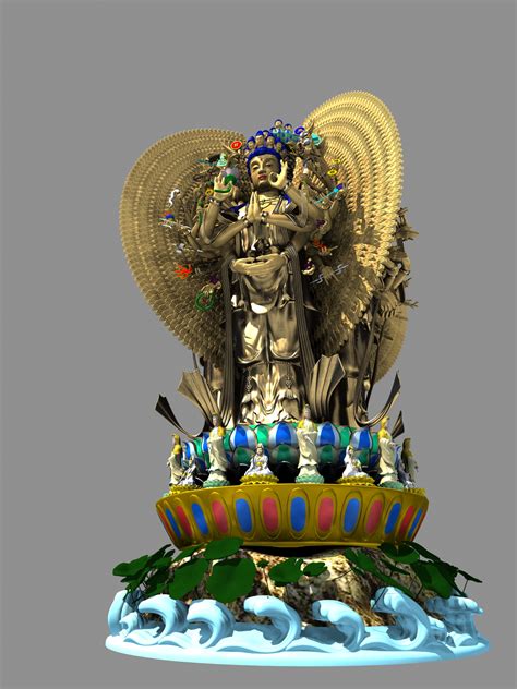 qian shou guan yin buddha thousand hands b... 3D Model .max - CGTrader.com