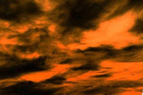Orange Sky With Dark Clouds Free Stock Photo By Krzysztof Bubel On