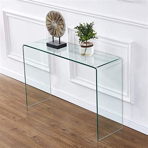 2020 Clear Glass Narrow Console Table Entryway Table Sofa Table Behind Couch Table 4