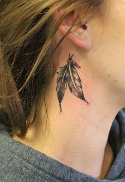 Awesome Feather Small Neck Tattoo Tattoos Book 2510 Stencils