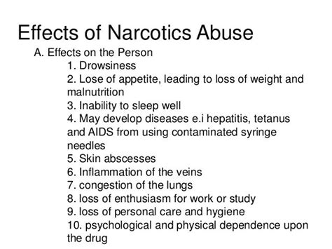 Narcotics Its Negative Effects