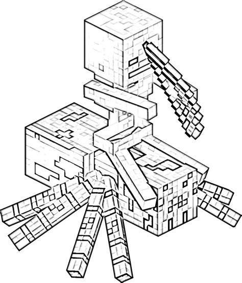Minecraft Coloring Spider Pages Wither Drawing Colouring Printable