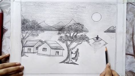 450 x 668 jpeg 39 кб. How to draw moonlight night with pencil - YouTube