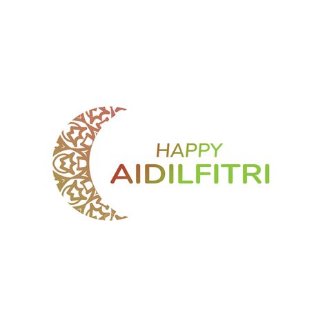 Happy Aidil Fitri With Colorfull Mandala Object Icon Islam Ramadan