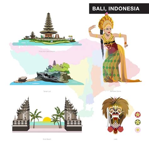 Bali Set Collection Premium Vector
