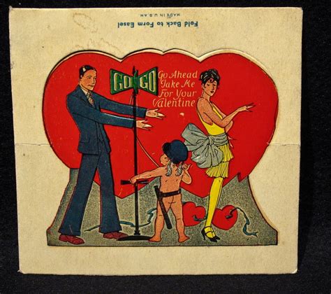 Valentine 1920s With Old Traffic Sign Flapper Vintage Valentines