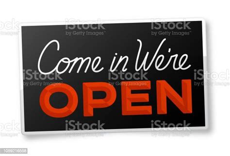 Come In Were Open Black Sign Stock Illustration Download Image Now