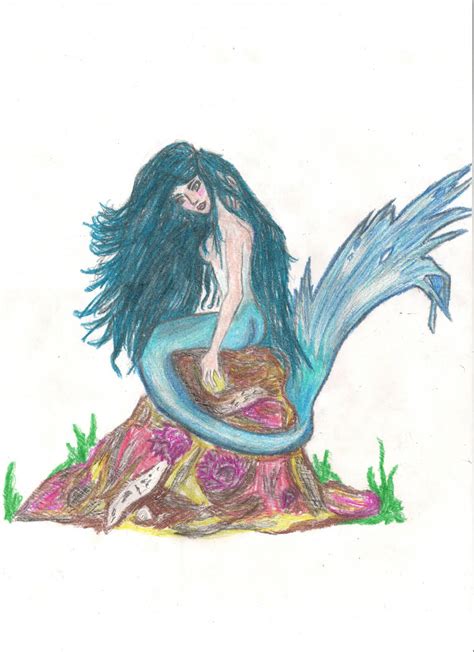 Blue Mermaid Colored By Ellofayne On Deviantart