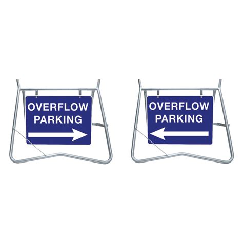 Overflow Parking Signs And Swing Stand Kits 600 X 450mm Metal Seton