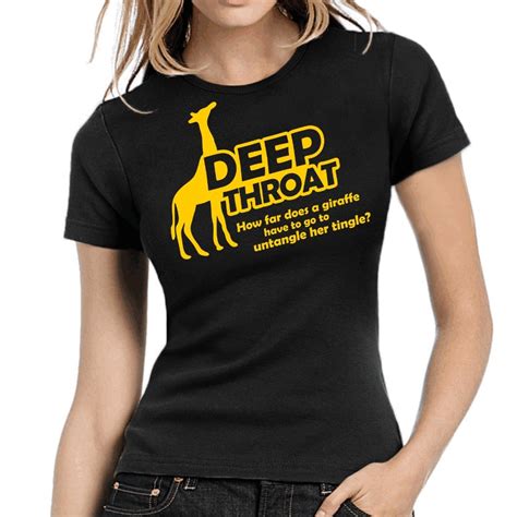 2018 New Fashion Cotton Casual Shirt T Shirt Deep Throat Giraffe Fun Adult Girl Tee Shirt