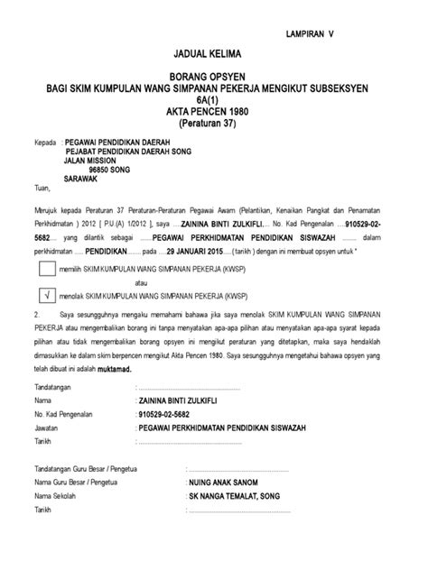 .lampirannya ( lampiran i, lampiran ii, lampiran iii, lampiran iv, lampiran v, lampiran vi, lampiran vii, lampiran viii). Nina - Jadual Kelima KetigaOpsyen Baru 2015