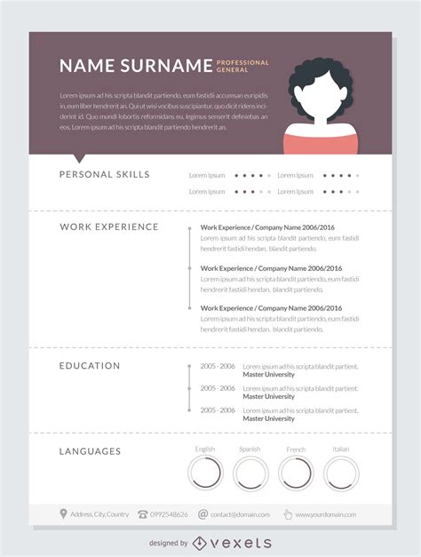 Professional Curriculum Template Vector Download