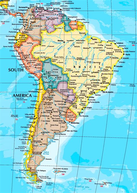 Weltkarte Südamerika