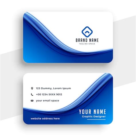 Free Vector Abstract Blue Wave Business Card Template