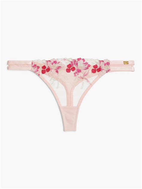 Andor Alexis Embroidered Sheer Thong Cherry Blossom At John Lewis