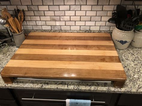 We handcraft dining tables, desks, shelves, bedroom sets, cabinets, signs. Finished Gas Stove Cover useable as counter top | Stove ...