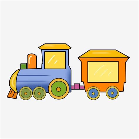 Tren Ferroviario Mano Tren De Dibujos Animados Png Tren Amarillo