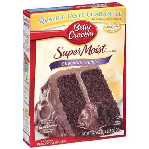 1 cup flour 1/4 cup white sugar 1/2 cup brown sugar 1/2 teaspoon baking soda 1/2 teaspoon salt 3/4 cup chocolate chips. Betty Crocker - Super Moist - Chocolate Fudge Cake Mix ...
