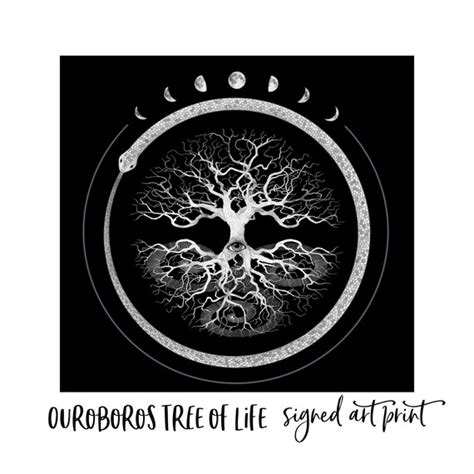 Ouroboros Tree Of Life Fine Art Print Artist Signed Etsy