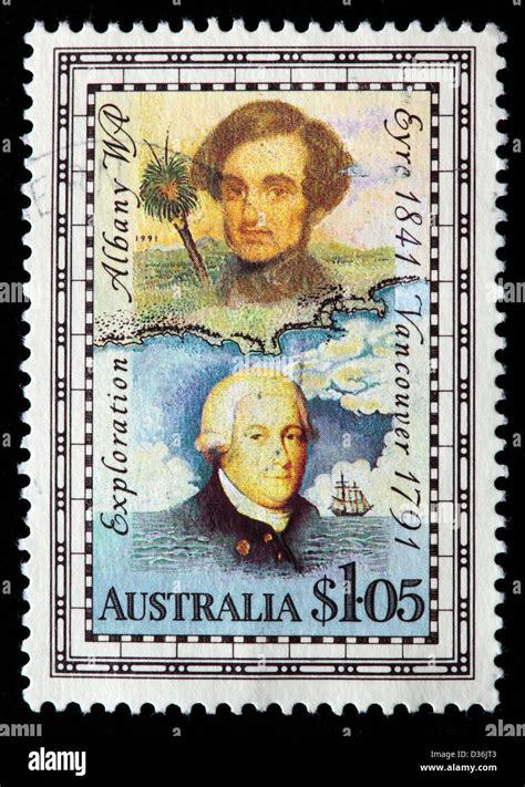 George Vancouver And Edward John Eyre Explorers Postage Stamp