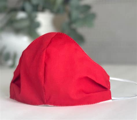Classy Red Face Mask Plain Red Pure Cotton Cloth Fabric Etsy