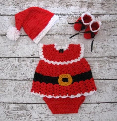Crochet Pattern Baby Girl Christmas Dress Pattern Santa Claus Etsy