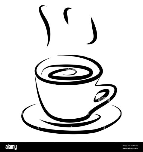 Cup Of Coffee Outline Sketch Stock Vector Image And Art Alamy