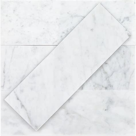 White Carrara 4x12 Polished Marble Stone White Carrara Collection By