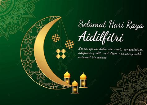 Eid Mubarak Selamat Hari Raya Aidilfitri Greeting Card Banner Design