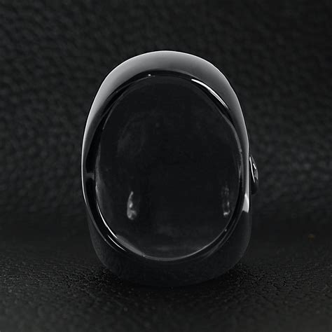 Black Grinning Skull Steainless Steel Ring Scr4094 Wholesale Jewelry