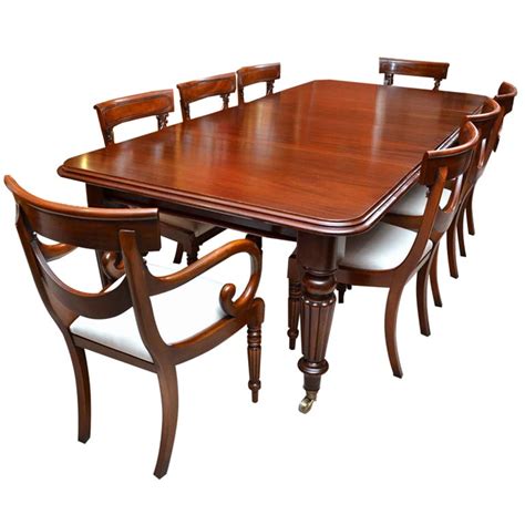 Antique Victorian 8 Ft Mahogany Dining Table And 8 Chairs At 1stdibs