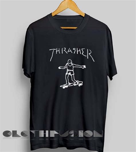Thrasher Logo Handwriting Custom T Shirts No Minimum