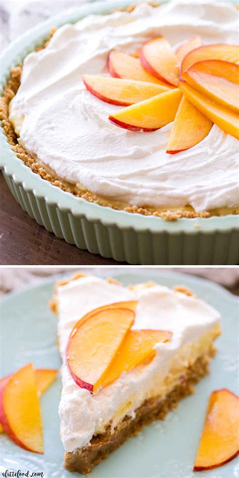 This No Bake Peach Cream Pie is made with fresh peaches, a no bake ...