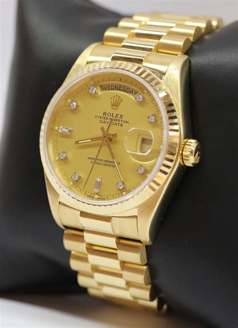 Rolex Oyster Perpetual Day Date 18ct Yellow Gold On Rolex 18ct Yellow