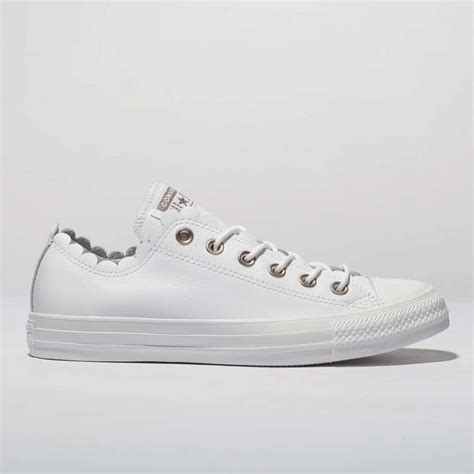 Womens White Converse All Star Frilly Thrills Ox Trainers Schuh White Converse Shoes Womens