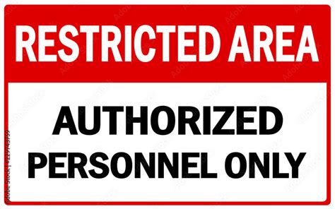 Vector Prohibited Sign Restricted Area For Authorized Personnel Only Or