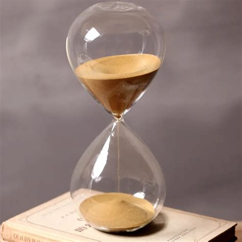 60 Minutes Timing Hourglass Height 24cm Creative T Glass Sand Timer
