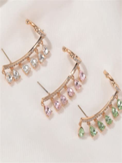 Buy URBANIC Gold Toned Set Of 3 Ear Cuff Earrings Earrings For Women
