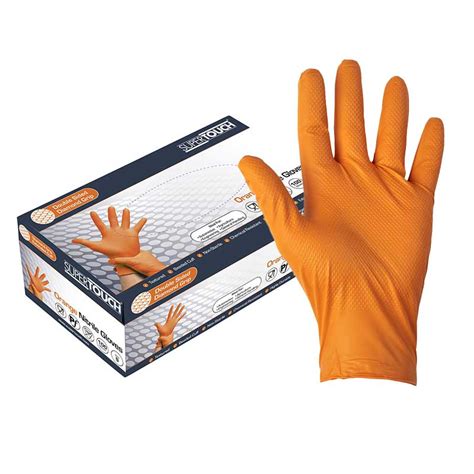 Supertouch Pg 901 Orange Disposable Nitrile Gloves Uk