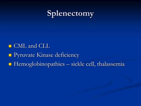 Ppt Splenectomy In Hematologic Disorders Powerpoint Presentation
