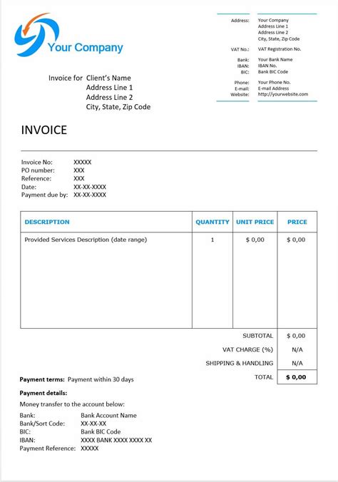 Invoice Example Freelancers Microsoft Word Invoice Template Invoice