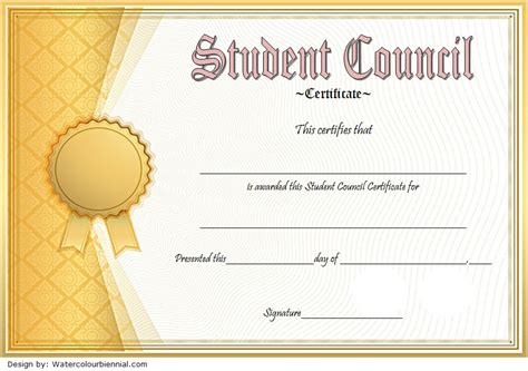 One Of The Student Council Award Certificate Template Designs Free