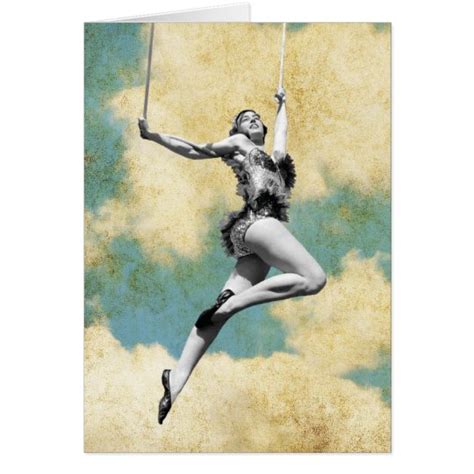 Vintage Trapeze Artist Flying High Card Uk