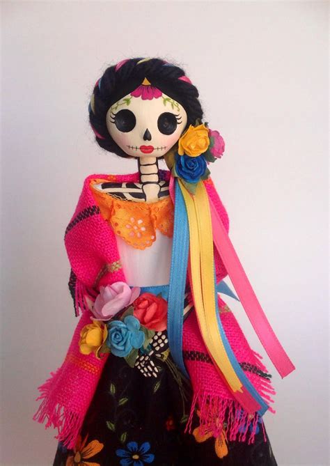 Paper Mache Mexican Catrina Doll Etsy Mexican Doll Art Dolls
