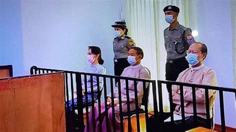 Myanmar Aung San Suu Kyi Appears In Court For First Time Since