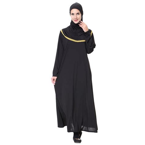 Fashion Muslim Lady Thobe With Hijab Dress Muslim Costumes Clothes