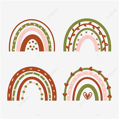 Rainbow Collection Vector Art Png Cute Rainbow Collection Red And