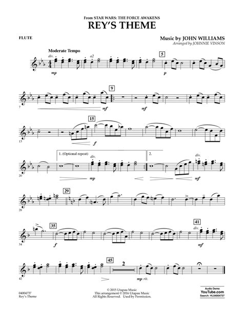 Download Reys Theme From Star Wars The Force Awakens Flute Sheet