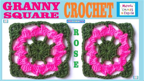 Granny Square Crochet Pattern Rose By Maricita Colours In English
